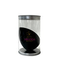 Black product in a clear cylindrical container with 'Miranda Secret' branding on a white background