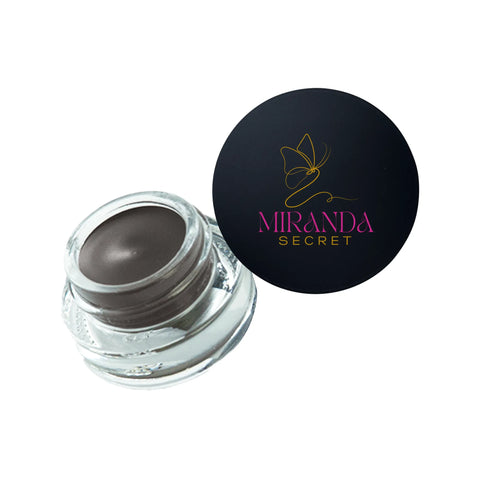 Makeup product with Miranda Secret lid on a white background