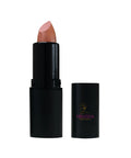 Lipstick with black casing and visible brand logo on a white background