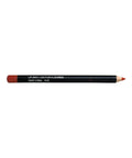 Lip liner pencil with black casing and red tip on a white background