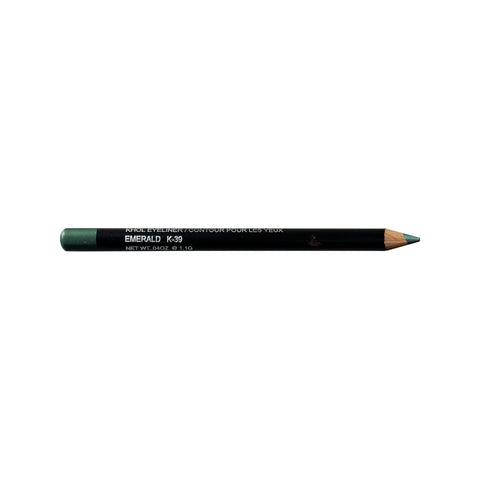 Eyebrow pencil with green tip on a white background