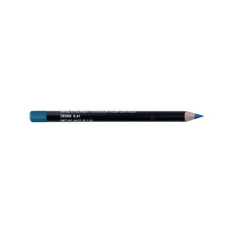 Blue makeup pencil on a white background