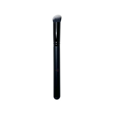 Black makeup brush on a white background