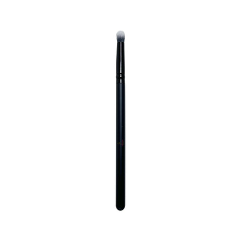 Black makeup brush on a white background
