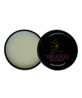 Black container of Miranda Secret Vanilla Sandalwood product on a white background
