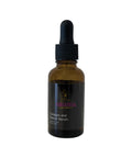 Brown serum bottle with black dropper labeled 'Miranda Secret' on a white background