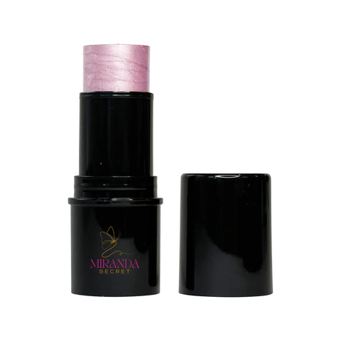 Black makeup stick with pink top and Miranda Secret logo on a white background