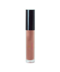 Lip gloss with black cap and visible brand name on a white background