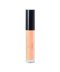 Lip gloss with black cap and visible brand name on a white background