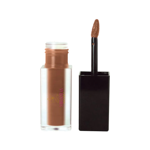 Lipstick with applicator on a white background