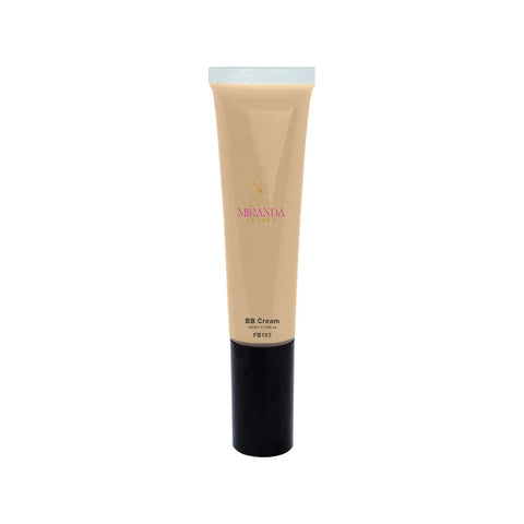 BB cream tube with Miranda Secret branding on a white background
