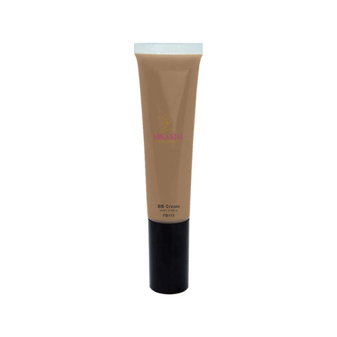 Tube of BB cream with a black base on a white background