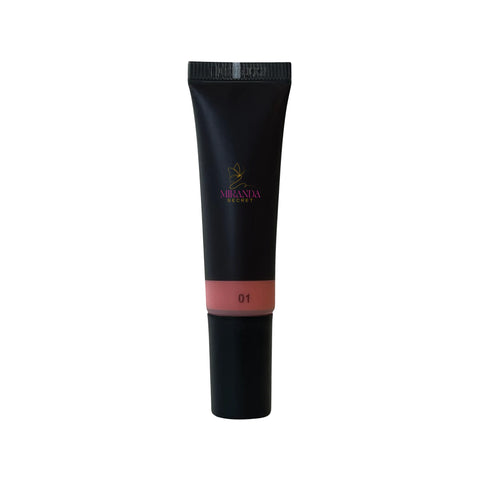 Black cosmetic tube with a pink shade on a white background
