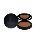 Miranda Secret compact powder with open lid showing brown shade on a white background