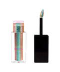 Multicolored eye gel with applicator on a white background
