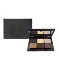 Makeup palette with six color swatches and a Miranda Secret branded box on a white background