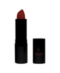 Lipstick with black case and visible brand logo on a white background