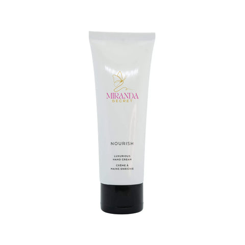Miranda Secret hand cream tube on a white background