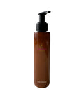 Brown bottle with pump dispenser on a white background