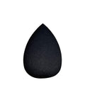 Black makeup sponge on a white background
