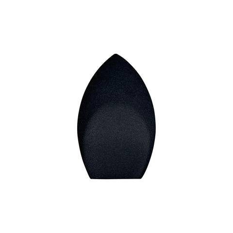 Black makeup sponge on a white background