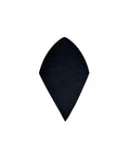 Black fabric swatch on a white background