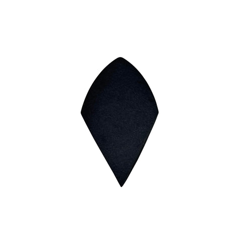 Black fabric swatch on a white background