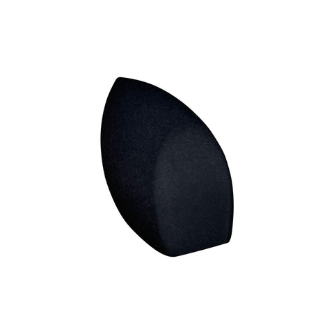 Black wedge-shaped object on a white background