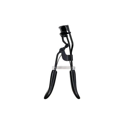 Black eyelash curler on a white background