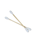 Two cotton swabs on a white background