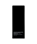 Black rectangular container with white text on a white background