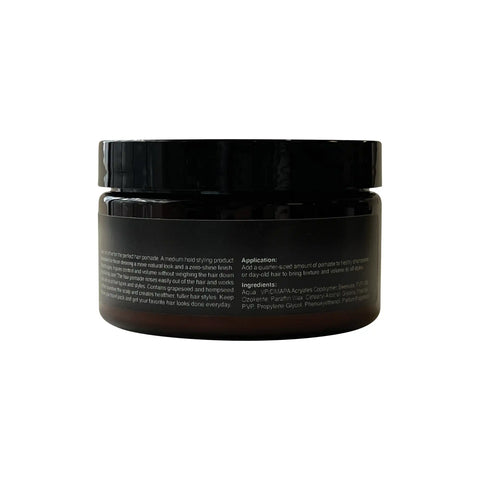 Black jar with text on a white background