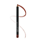 Lip liner pencil with brown color swatch on a white background