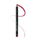Lip liner pencil with a swatch of color on a white background