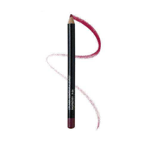 Lip liner pencil with a swatch of color on a white background