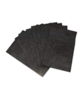 Set of black napkins on a white background