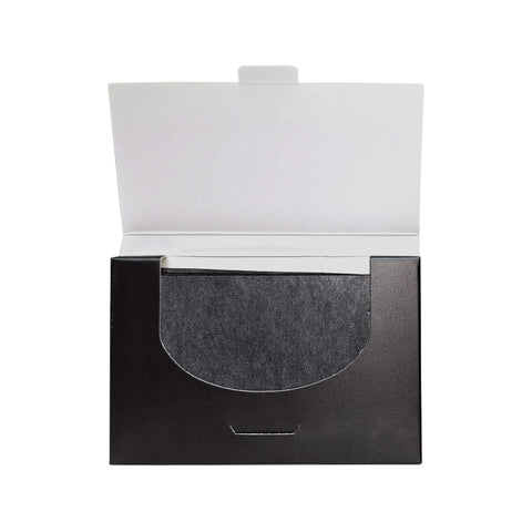 Black leather case with a white interior on a white background