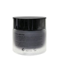 White jar with black lid on a white background