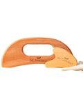 Wooden tool with a white handle on a gray background, branded 'J&L Naturals'.